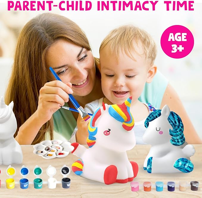 Goodyking Paint Your Own Unicorn Lamp Art Kit, Easter Basket Stuffers, DIY Night Light, Arts & Crafts, Painting Kit for Kids Ages 8-12, Easter Birthday Party Gift for Teens Girls Boys Age 3 4 5 6 7 8+