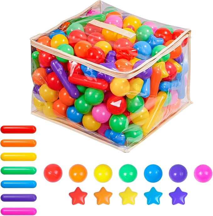 Ball Pit Balls for Kids & Dogs Cats Pack of 100 200 500- BPA Free, Crush Proof Plastic Balls for Ball Pit, Tent, Playhouse, Children's Toy Balls for Party, Macaron Ocean Balls 2.15 Inch
