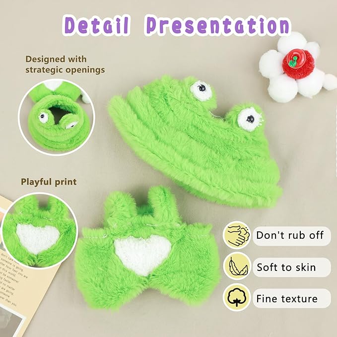 Clothes for labubu 17cm Accessories Suit Cute Clothes for Doll Dress up Animal Style Outfits (NO Doll)(Frog)