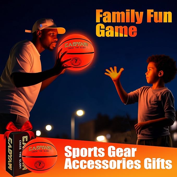 Glow in The Dark Soccer Ball, Rechargeable Light up Soccer Toys, Birthday Gift for Boys and Girls 8-12, Cool Toys for Kids Outdoor Night Activity - Size 5