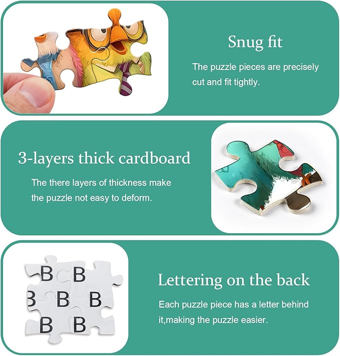 PICKFORU Funny Bird Puzzles for Adults 1000 Pieces, Nature Cute Animal Colorful Wildflower Puzzle, Impossible Hard Challenge Jigsaw Puzzle