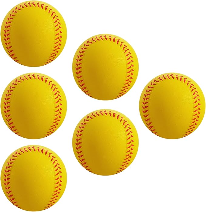 Soft Foam Baseballs - 6 Pcs Training Balls for Kids & Teenagers, Indoor/Outdoor Play (White)