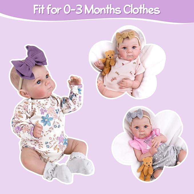 Aori Reborn Baby Dolls Lifelike 20 Inches - Realistic Newborn Girl Dolls with Feeding Toy Kit That Look Real, Nice Companion Gift Set for Kids, Grand-Parents