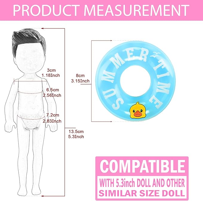 Miunana 36 PCS Boy Doll Travel Outfits for 4-6 Inch Doll Include 20 PCS Top and Pants for 5.3 Inch Clothes and Accessories with 14 Dollhouse Furniture and 2 Pairs of Boy Doll Shoes