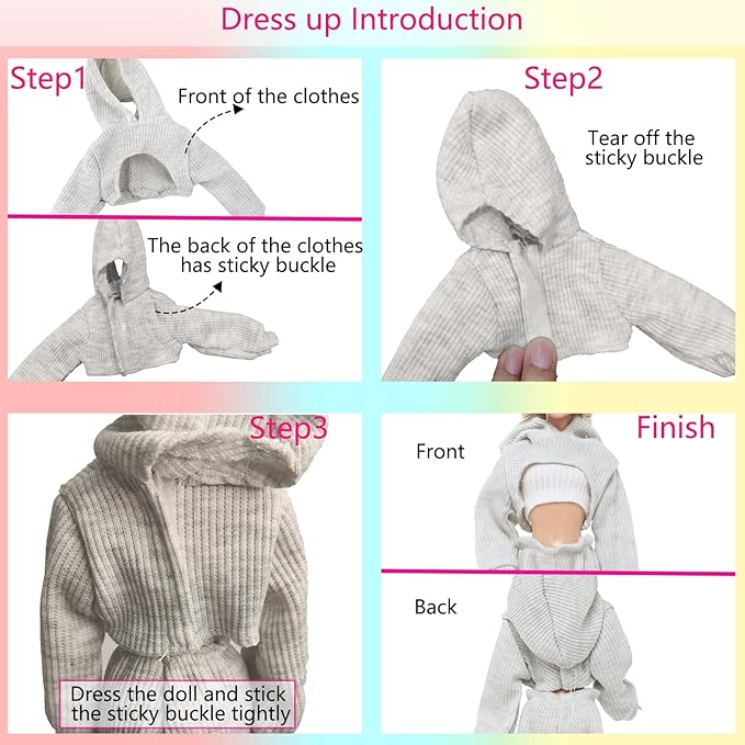 3 Sets Handmade Doll Clothes for 11.5 inch Girls Dolls Accessories, Spring Summer Winter Sport Style Outfits with Pants & Shoes (Blue/Purple/White)