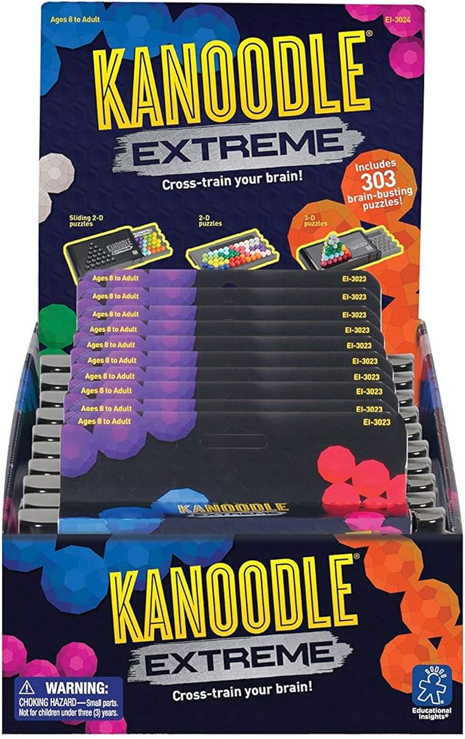 Educational Insights Kanoodle Extreme (Pack of 10) - 3D Brain Teaser Puzzles, Single Player Brain Game, Handheld Travel Games for Kids, Logic Puzzle Games and Gifts for Kids, Teens & Adults Ages 8+