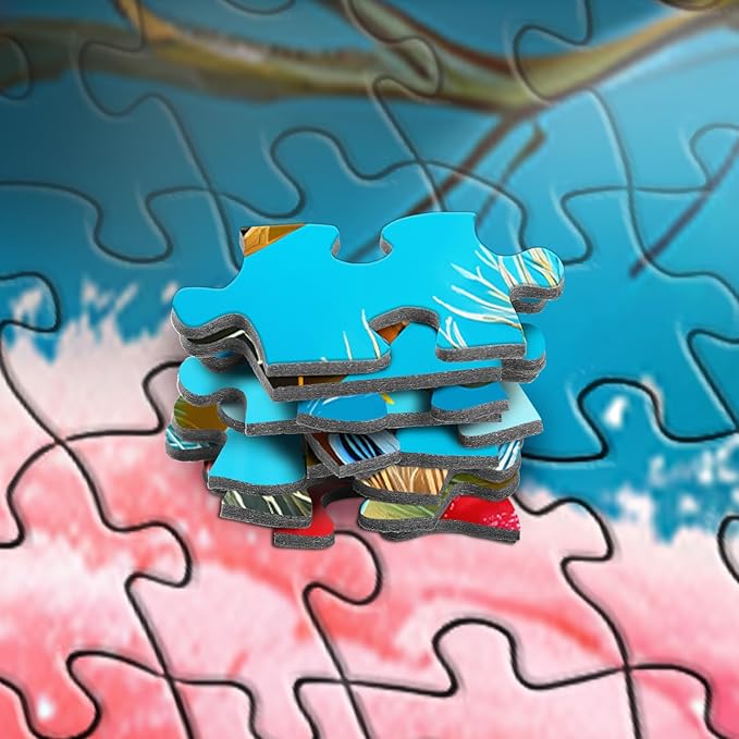 Rocorose Jigsaw Puzzle for Adults 1000 Pieces, Underwater World Sea Turtle Puzzle for Family Activity Ocean Nature Puzzle Colorful Marine Life Challenging Home Decor