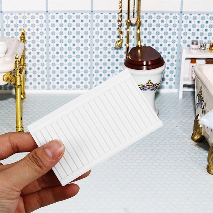 Toyvian 3Pcs Miniature Dollhouse Accessories 1 12 Scale Wainscot Interior Paneling Trim for Dollhouse Decoration Small Houses