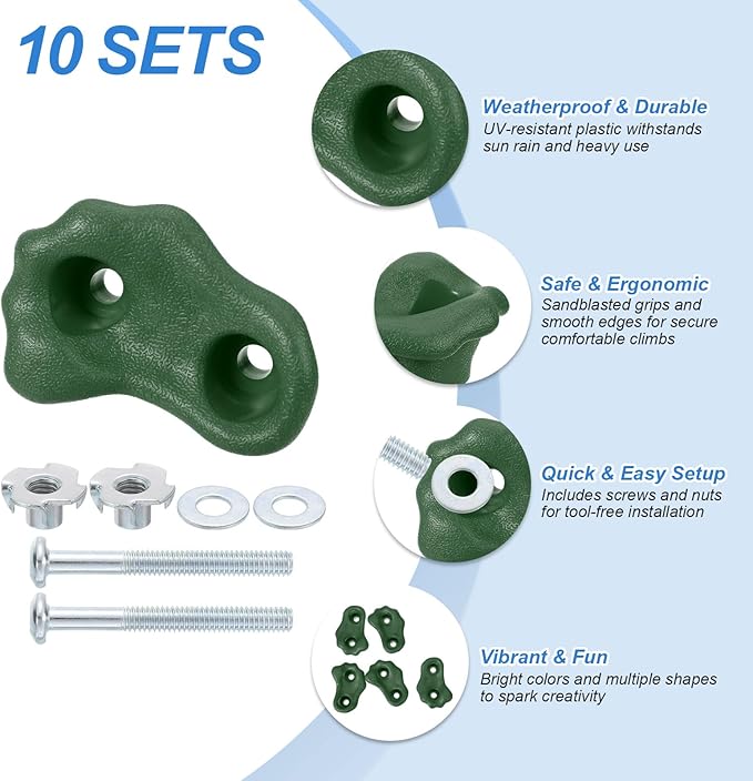 PATIKIL Climbing Rock Wall Grips Play Set Climber Attachments with Double Hole