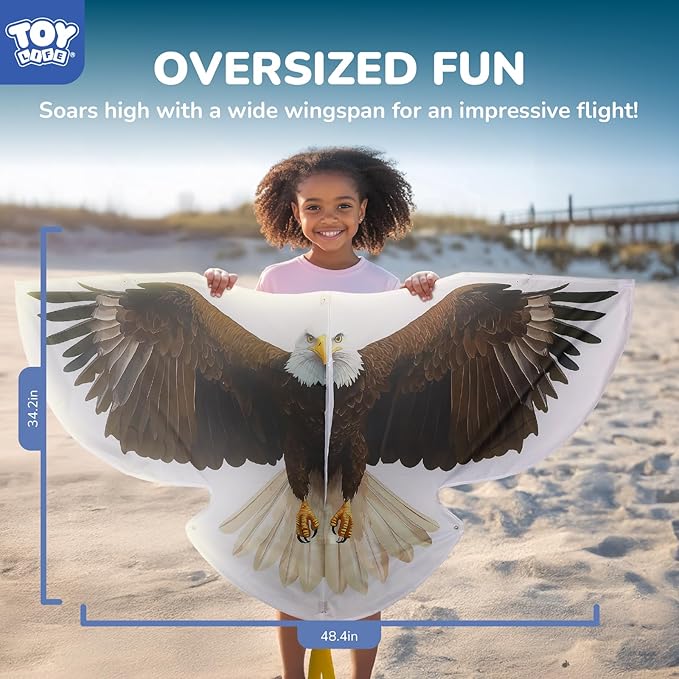 TOY Life 48.4'' Large Kites Easy to Fly for Kids Adults with 328.1 FT String, Beach Kite Outdoor Game Outside Toys Activity Summer Toys for Kids