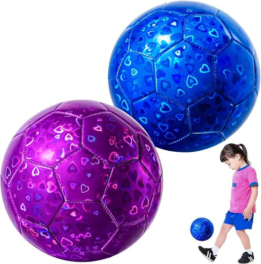 Toddler Soccer Ball Size 2 Size 3 - Small Soft Kids Ball 2 Pack for Ages 1-5 3-8 - Cartoon Sports Toy Boys Girls - Easter Basket Stuffers for Toddlers Kids - Soccer Gift for Indoor Outdoor Games