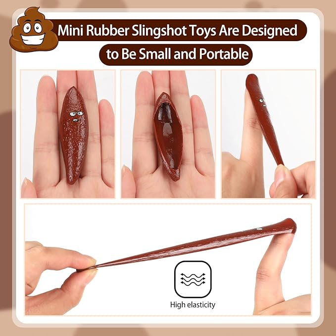 30PCS Flying Poop Slingshot Halloween Poop Finger Slingshot Toys, Prank Finger Slingshot Novelty Toys for Birthday Party Goodie Bag Fillers（5 Style）