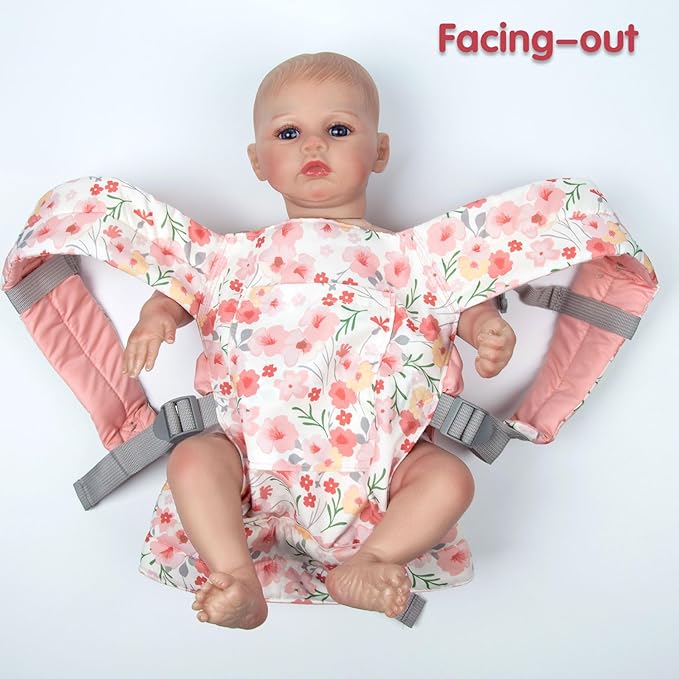 Reborn Baby Doll Carrier Realistic Newborn Baby Dolls Carrier for Little Girls Pink Lightweight Easy Worn