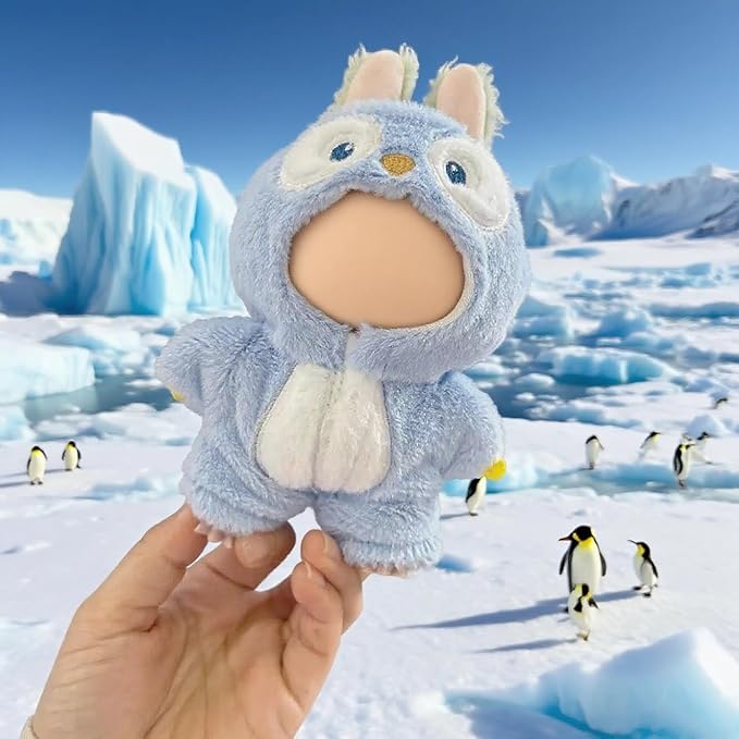 2026 New Adorable One-Piece Penguin Clothes for LABUBU 17cm Doll, Outfits for LABUBU, Cute and Premium Accessories for LABUBU (Doll Not Included)