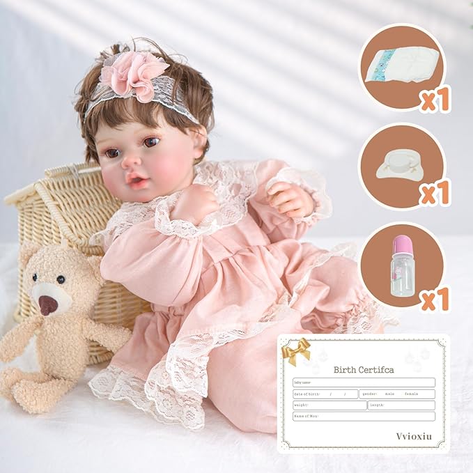 Lifelike Reborn Baby Dolls-20Inch Realistic Cute Reborn Baby Doll with Accessories, Gift for 3+ Years Old and Collectors
