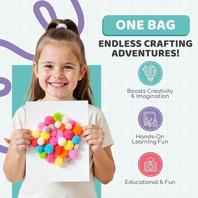 Yameer Arts and Crafts Supplies for Kids 1500+ Pcs - All in One DIY Art Craft Supplies for Kids and Toddlers - Kid Crafting School Supply Kit & Materials Age 4 5 6 7 8 9