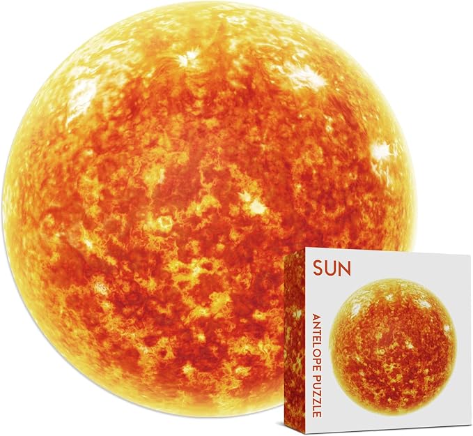 Antelope 2 in 1 Round Puzzle Bundle - Earth and Sun Space Jigsaw Puzzle - 1000 Piece Planet Puzzle