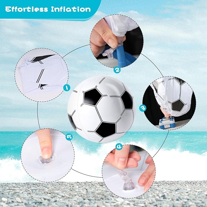 AMOR PRESENT Inflatable Soccer Balls, 27-inch Beach Ball for Beach Toys & Soccer Goodie Bags Stuffers, Birthday Party Decorations, Party Favors for Kids