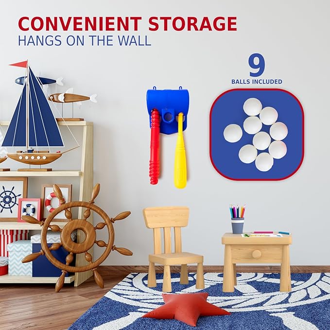 ToyVelt TBall Set for Kids 3-5, TBall Set Comes with 9 Balls, Best Toys Toys & Games, Ideal Tee Ball Set Birthday Gift for Boys and Girls, Great for Toddlers