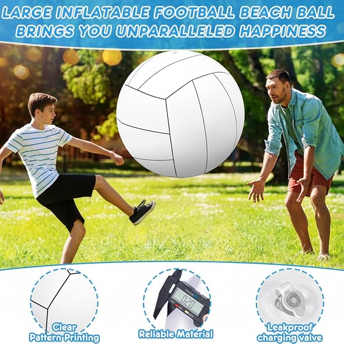 Libima 2 Pcs 27 Inch Giant Inflatable Volleyball Large Sports Ball Beach Summer Swimming Pool Accessories for Outdoor Party Activity Themed