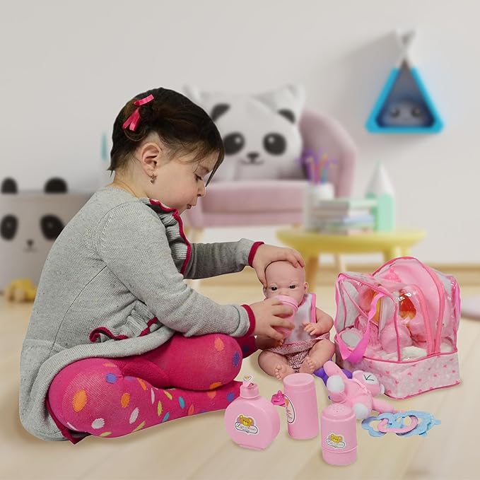 The New York Doll Collection Baby Doll Feeding & Caring Accessory Set in Zippered Carrying Case