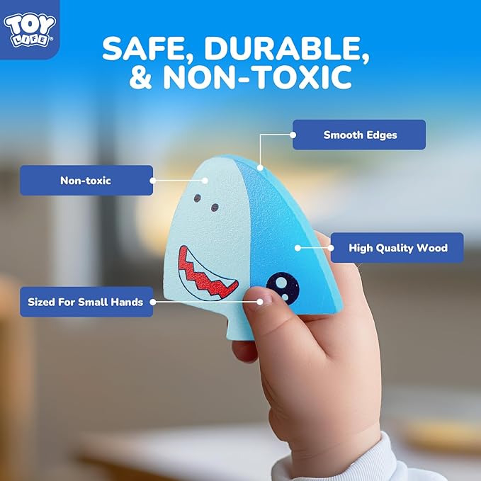 TOY Life Wooden Puzzles for Toddlers 2-4, Sea Animals Puzzles for Toddlers 1-3, Wood Puzzles Educational Montessori Toys Gifts for 1 2 3 Year Old, Baby Kids Learning Toy