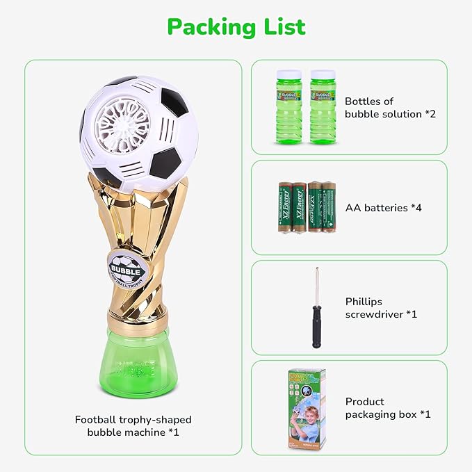 Football-Shaped Bubble Machine, Perfect for Children to Play with Complete with Bubble Solution – The Ideal Toy Bubble Machine for Kids