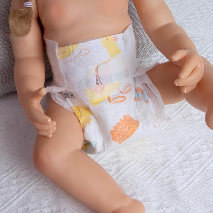 10 Pcs Reborn Baby Doll Diapers Accessories for 17-22 Inch Dolls Underwear Reusable Reborn Baby Clothes Set Cute Yellow Duck