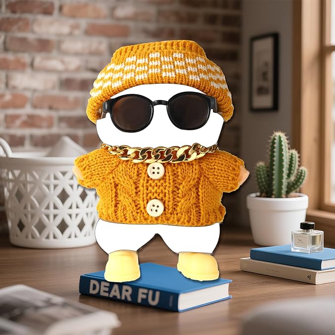 Doll Outfit Set, Stylish Sunglasse & Gold Necklace & Cute Yellow Shoes Decor Clothes Accessories Decorations for Dolls (No Doll)