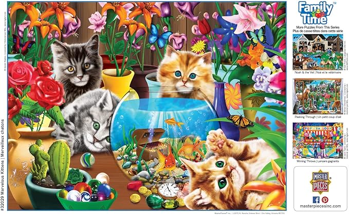 MasterPieces 400 Piece Jigsaw Puzzle for Adults, Family, Or Youth - Marvelous Kittens - 18"x24"