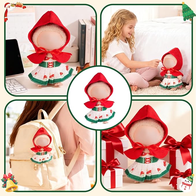17cm Doll Clothes for Outfit, Decoration Accessories for 17cm Dolls Clothes, No Doll Included (Christmas)