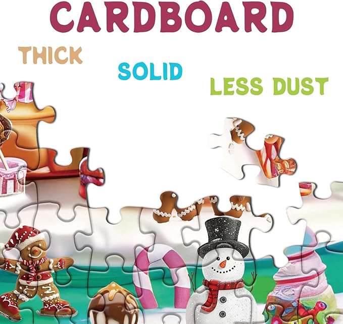 Funny Winter Scenic Puzzles for Adults 1000 Pieces, Magic Candy Cute Jigsaw Puzzles, Pretty Colorful Art Puzzles