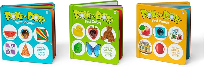 Melissa & Doug Poke-a-Dot! 3Pk First Words, Shapes & Colors, Interactive Children's Board Books with Buttons to Pop, Educational Sensory Toy for Toddlers & Preschoolers Ages 1+