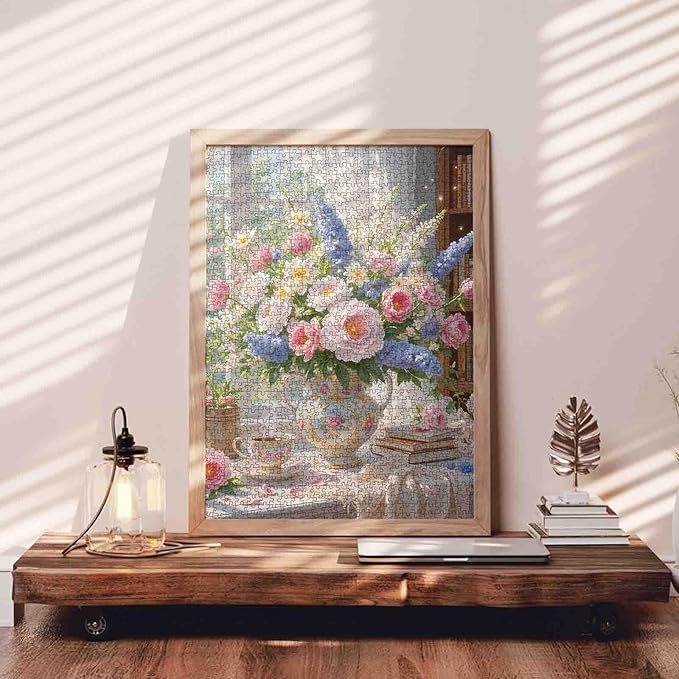Tulip in Vase Jigsaw Puzzle 1000 Pieces Puzzles for Adults, Blossom Flowers Jigsaw Puzzles for Challenging Funny Puzzles for Friends Family Activity Game Nights 20 x 27 Inches