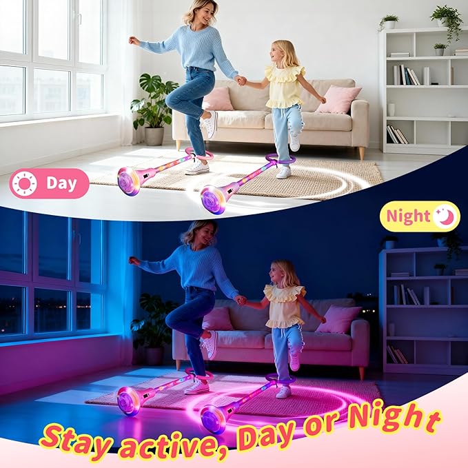 Skip Ball for Kids, Rechargeable Skip Ball Ankle Toy with Flashing Light-Up Wheel & Rod, Indoor/Outdoor Toys for Kids with Counter, Timer and Cal Calculator