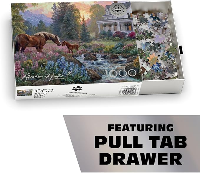 Buffalo Games - Silver Select - Abraham Hunter - Floral Pasture - 1000 Piece Jigsaw Puzzle for Adults -Challenging Puzzle Perfect for Game Nights - Precision-Cut Pieces
