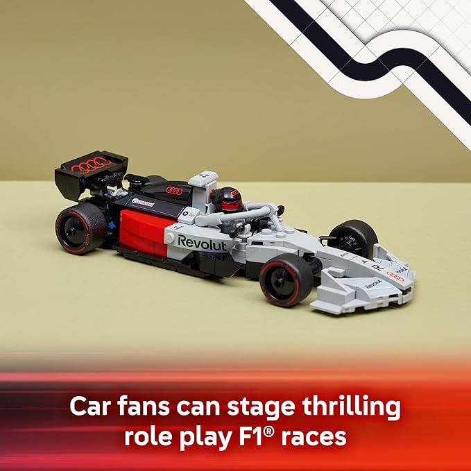 LEGO Speed Champions Audi Revolut F1 Team R26 Race Car Toy - Building Sets for Boys & Girls, Ages 10+ - F1 Car Kit for Display or Play - Gift for Birthdays - 77259