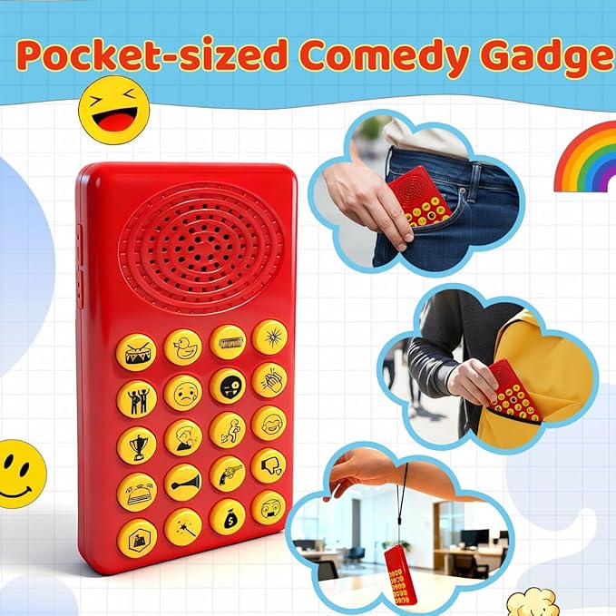 Sound Effects Machine - Easter Basket Stuffers for Kids - 20 Funny Sounds with Volume Control - Portable Electronic Sound Maker for Party, Game Night and Family Fun
