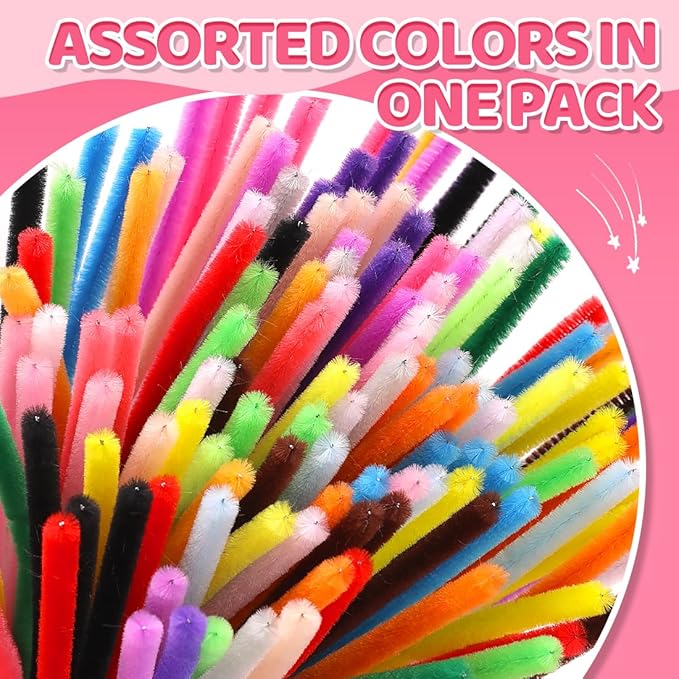 Bundooraking 1000pcs Black Pipe Cleaners, Pipe Cleaners Craft, Arts and Crafts, Crafts, Craft Supplies, Art Supplies