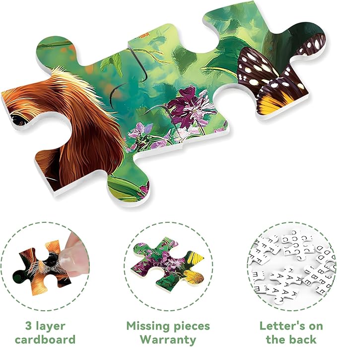 500 Pieces Puzzle for Adults, Puzzles for Adults 500 Pieces, Puppy at Flowered Grave Jigsaw Puzzle, Challenging Perfect for Game Nights, 20.5 X 15 in