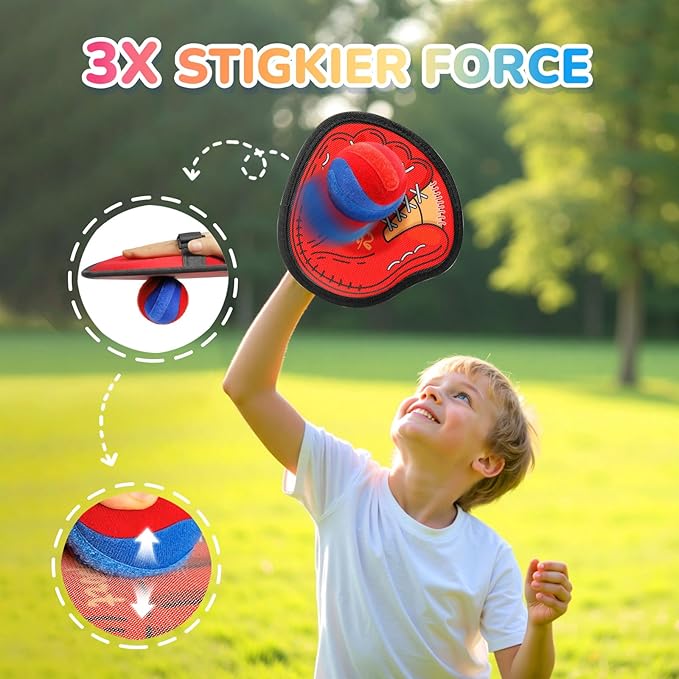 DISHIO Toss and Catch Ball Game Outdoor, Yard Games Beach Toys Pool Toddler Baseball Glove & Catch Ball Toys