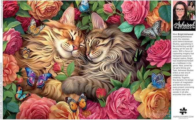 Buffalo Games - Brigid Ashwood - Cats in Love - 500 Piece Jigsaw Puzzle for Adults -Challenging Puzzle Perfect for Game Nights - Finished Size is 21.25 x 15.00