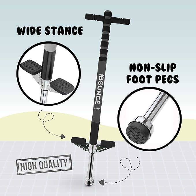 New Bounce Pogo Stick for Kids - Pogo Sticks, 40 to 80 Lbs - Sport Edition, Quality, Easy Grip, PogoStick for Hours of Wholesome Fun