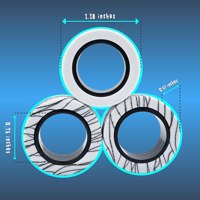 Cevioce Easter Basket Stuffers,6 PCS Magnetic Rings Fidget Toys Set for Adults Boys Teens,ADHD Anxiety Fidget Spinner Magnetic Ring Stress Relief Toy Kids Birthdays Gifts for 8 9 10 11 12+ Year Old