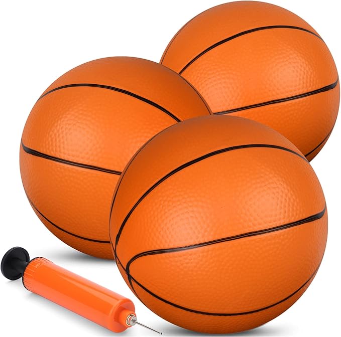 Mini Basketball for Indoor Mini Basketball Hoop, 7" Soft Rubber Replacement Basketballs Toy for Kids Adults, Pool Beach Ball for Outdoor Inflatable Pool Beach Game