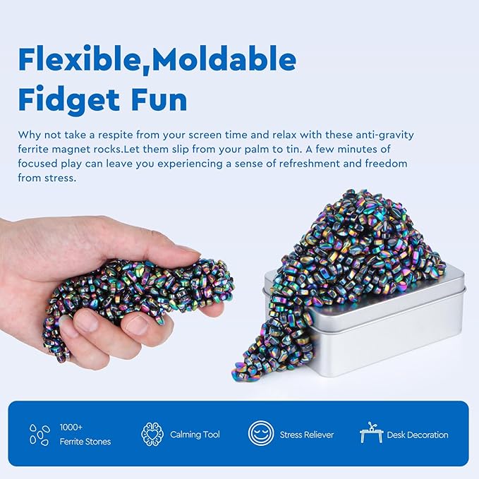 1000+ Original Ferrite Putty Colorful, Sensory Stones, Adult Fidget Stress Relief Desk & Office Item, Ferrite Stones Stocking Stuffers Gifts