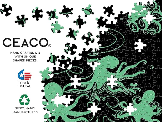 Ceaco - Glow in The Dark - Underwater Octopus - 750 Piece Jigsaw Puzzle