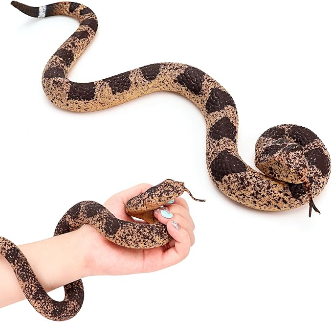 1pc Realistic Rubber Snakes Plastic Snakes Prank Snake for Party, Tricking People, Garden Props Decorations, 13in