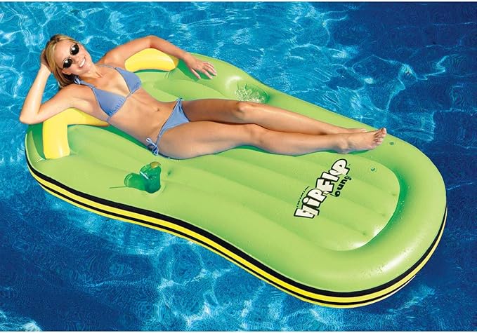 SWIMLINE Inflatable Swimming Pool Float Lounger Raft Mattress, Fun Mat, Flip Flop, Green