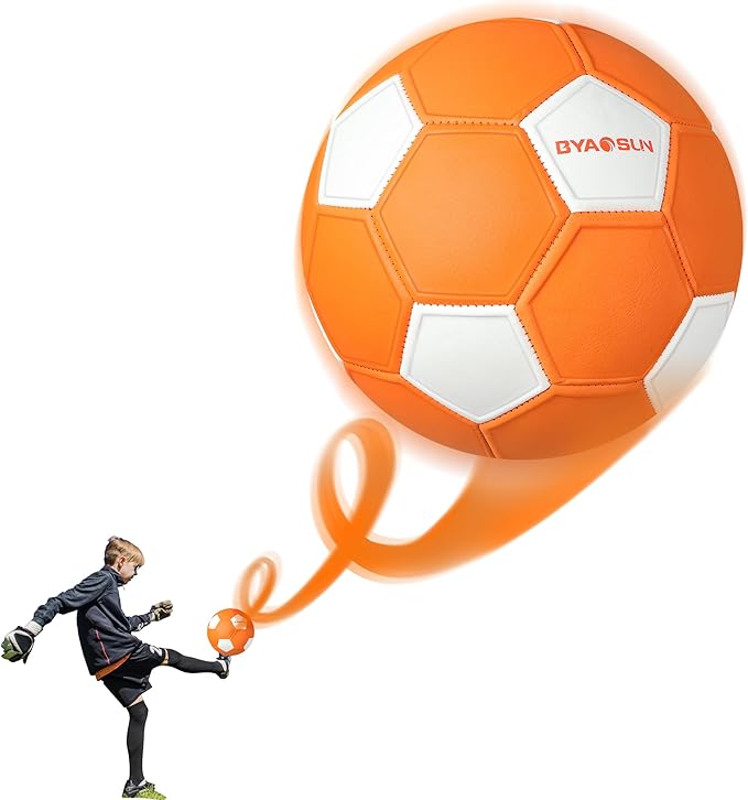 Curve Soccer Ball Size 4, Swerve Soft Balls for Outdoor and Indoor,Size 4 Soccer Ball for Boys and Girls